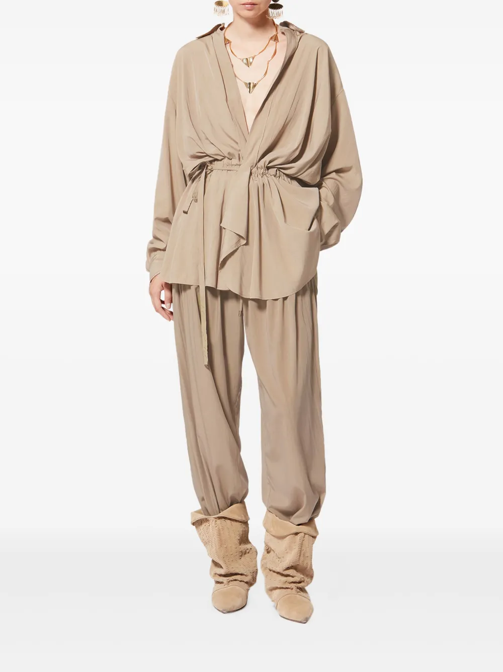 X Inaya Drawstring Button Trousers