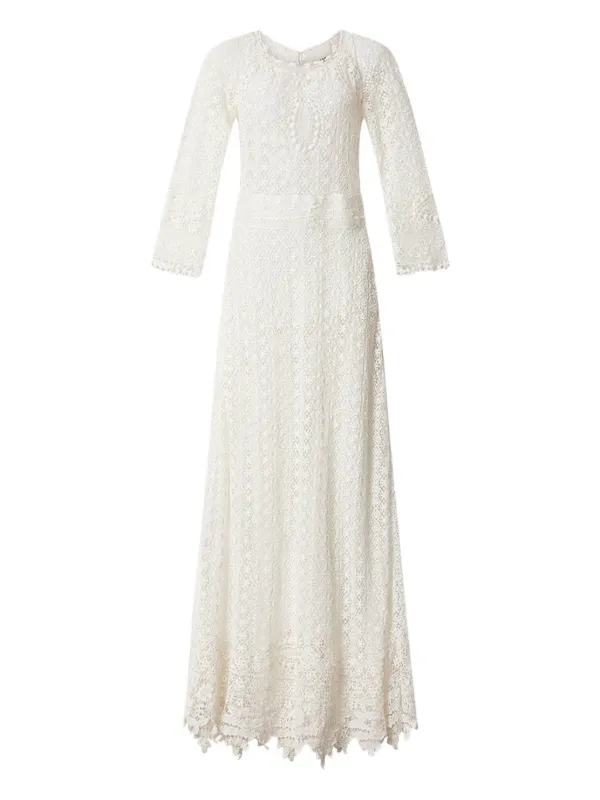 Isabel Marant toile Hayra Lace Belted Dress - White