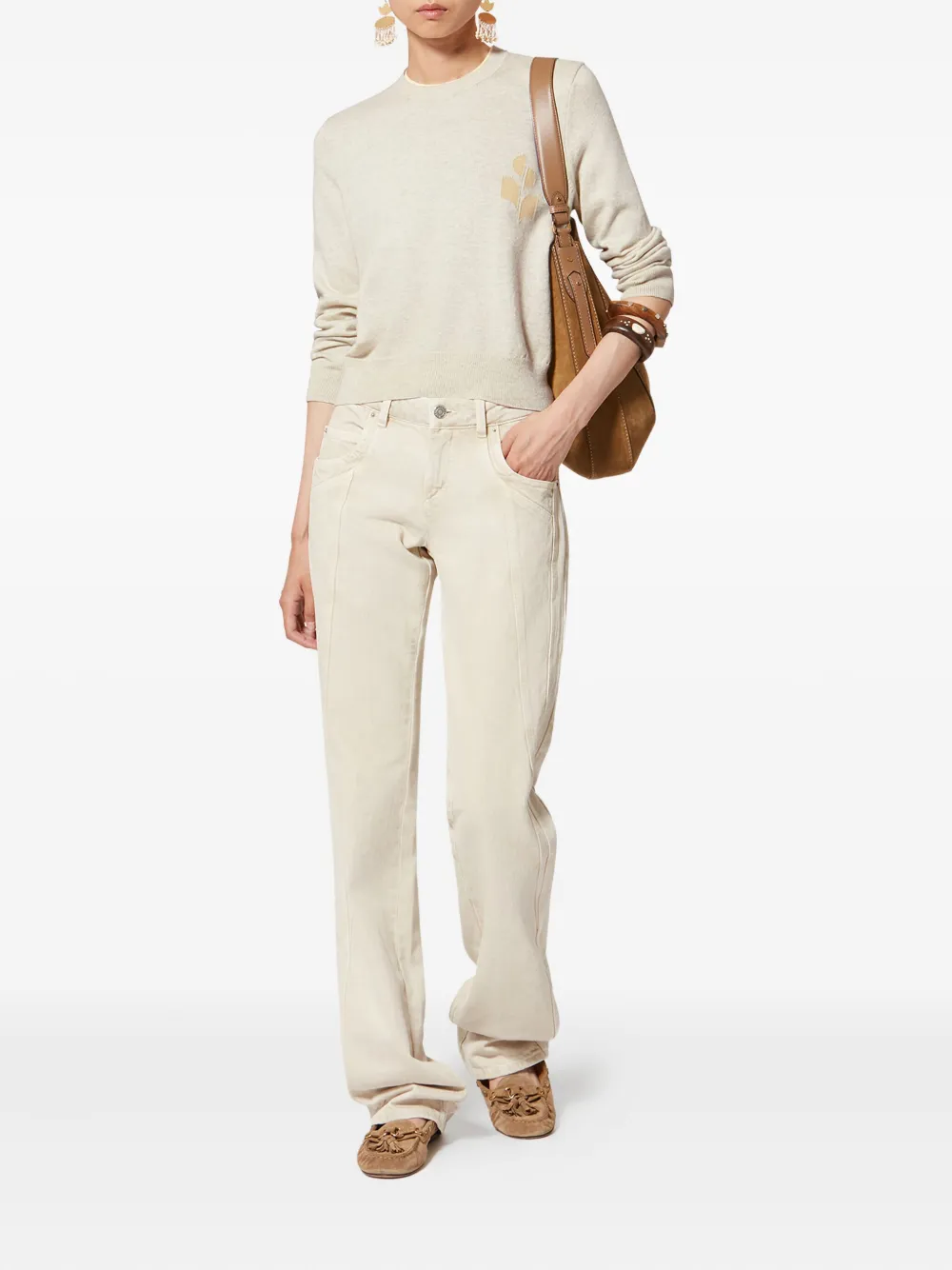 Marant étoile Lanta Logo-detail Pullover - Neutrals 