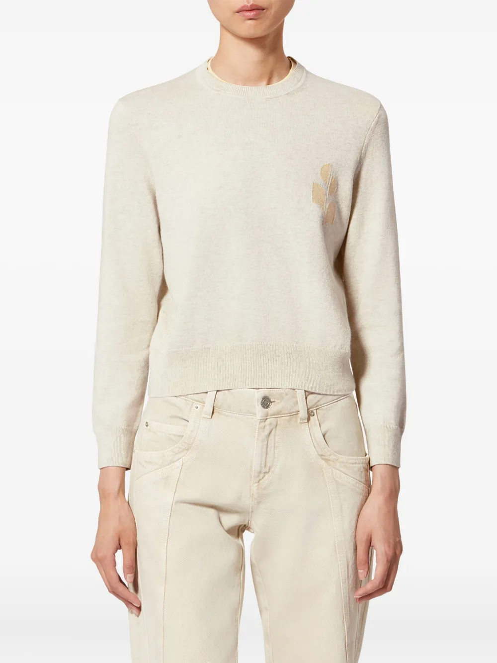  Marant étoile Lanta Logo-detail Pullover - Neutrals 