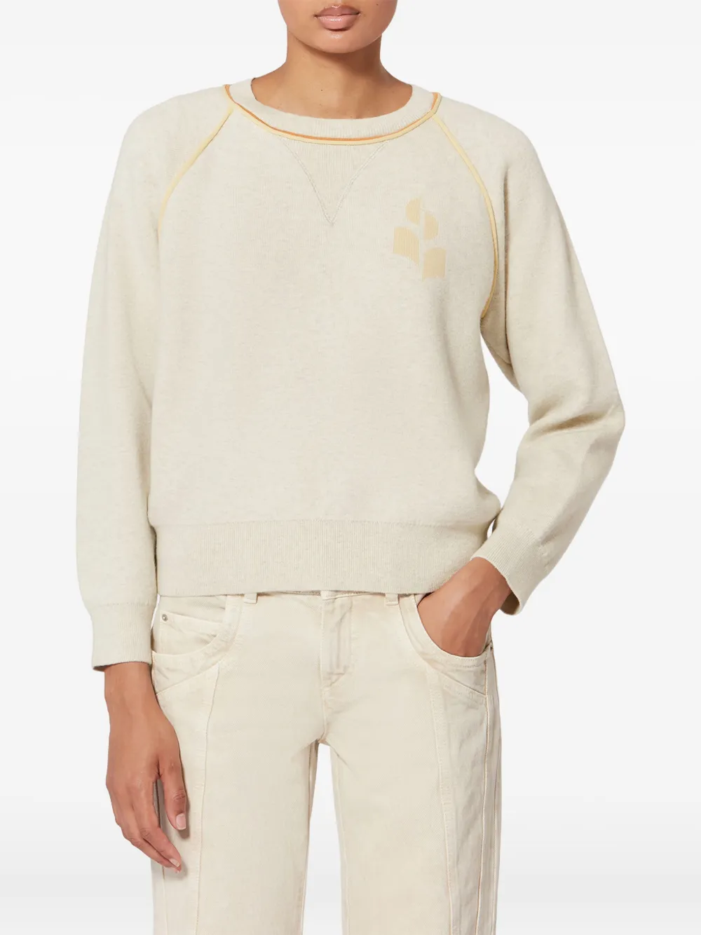 Isabel Marant Étoile Loriby Logo Sweater In Neutral