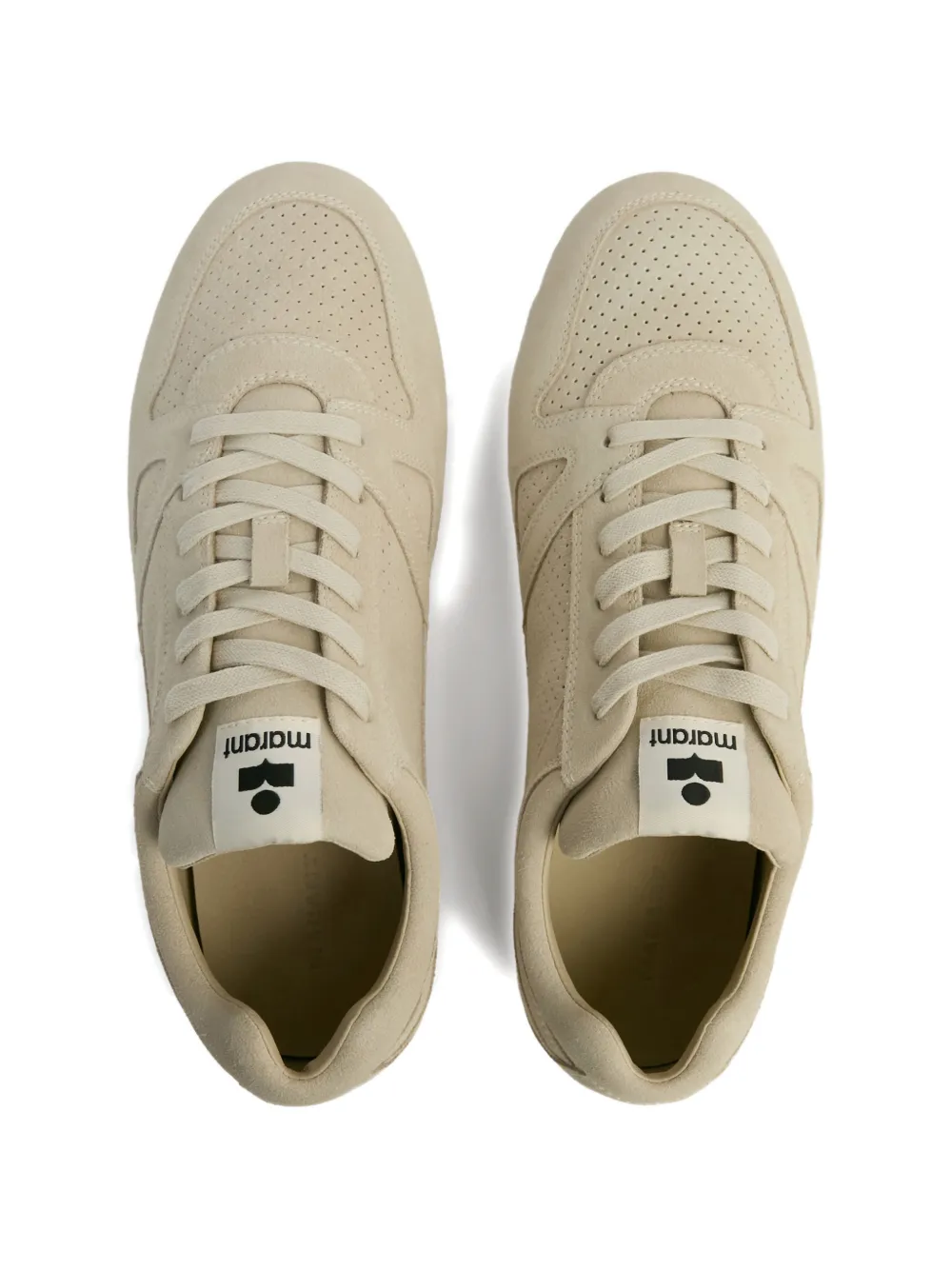 ISABEL MARANT perforated leather low sneakers Beige