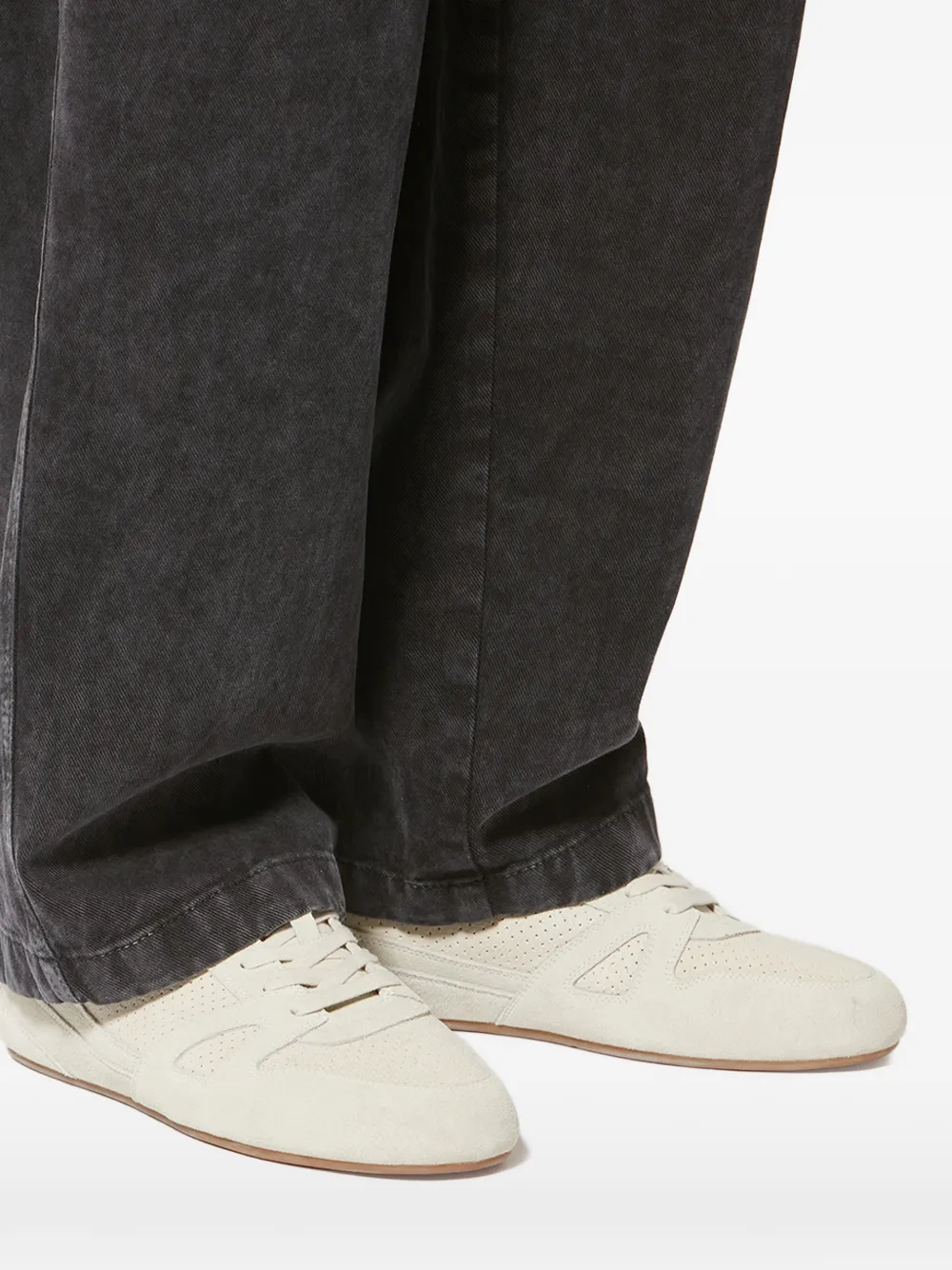 ISABEL MARANT perforated leather low sneakers Beige