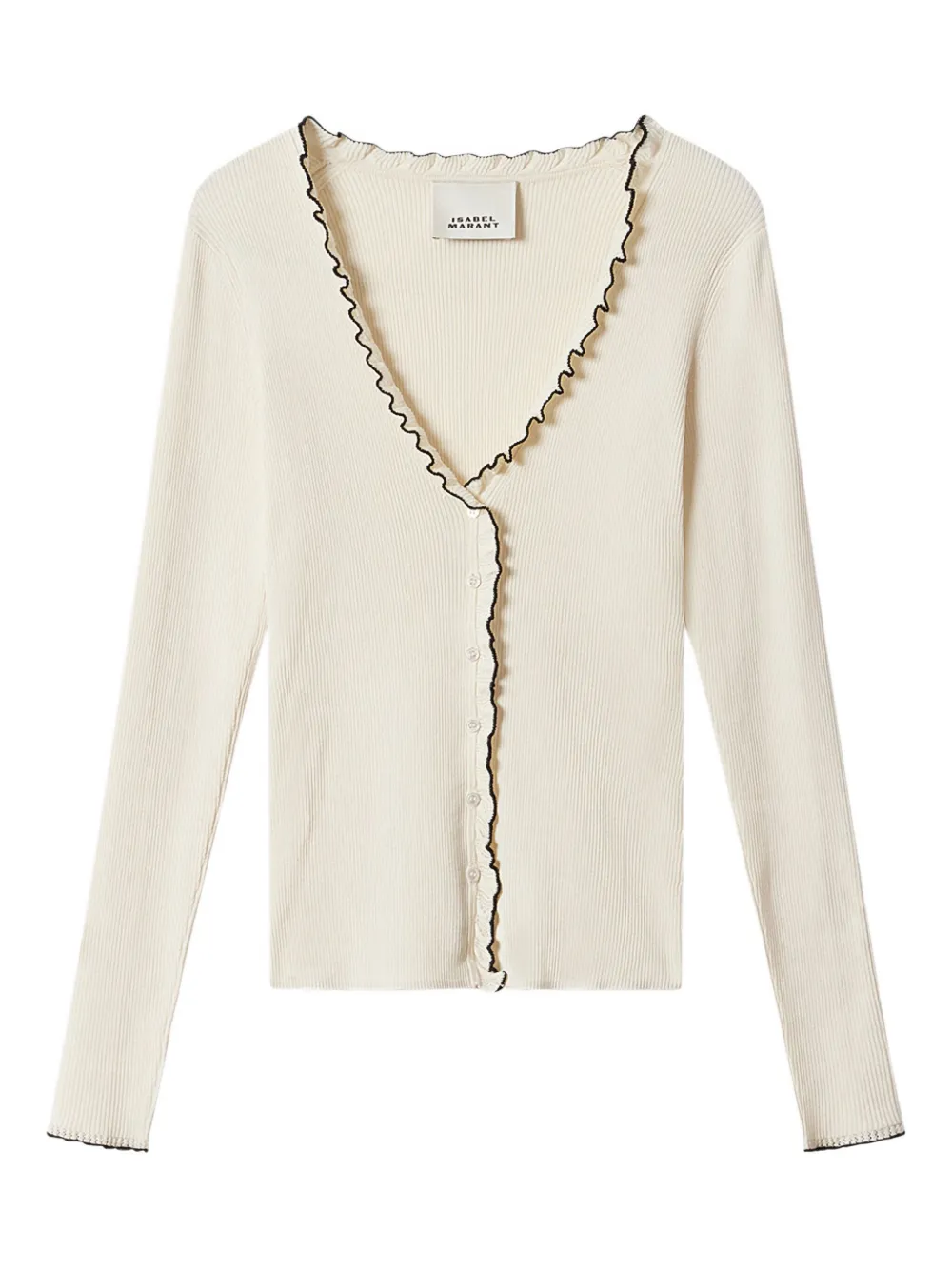 ISABEL MARANT x Izae ruffled trim cardigan | Neutrals | Image 1