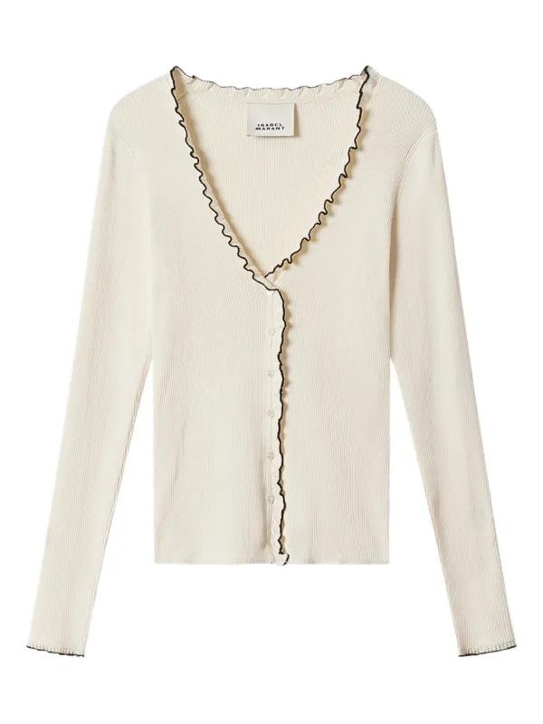 ISABEL MARANT x Izae ラッフルトリムカーディガン | ニュートラル