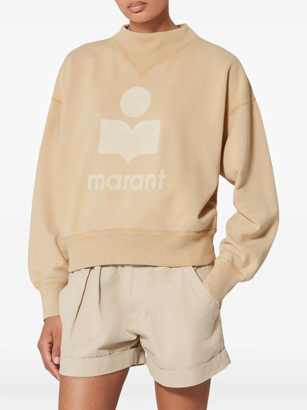 Isabel Marant Étoile Moby Logo Sweatshirt In Neutral