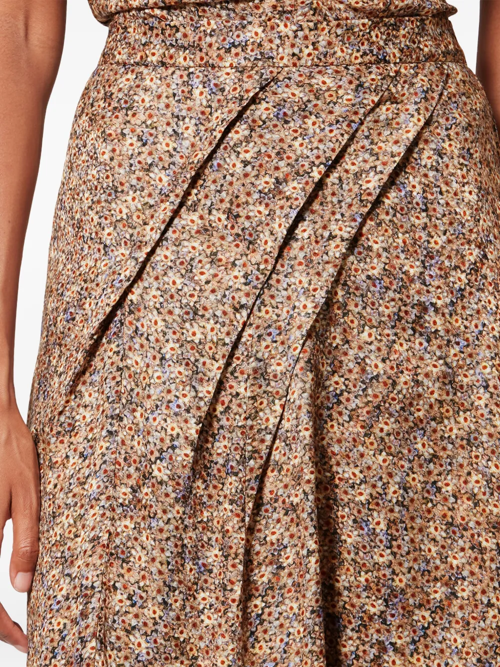 Isabel Marant Draped Caciamain Midi Skirt In Brown
