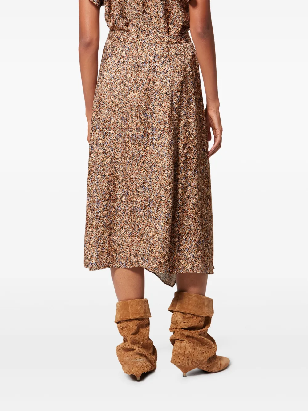 Isabel Marant Draped Caciamain Midi Skirt In Brown
