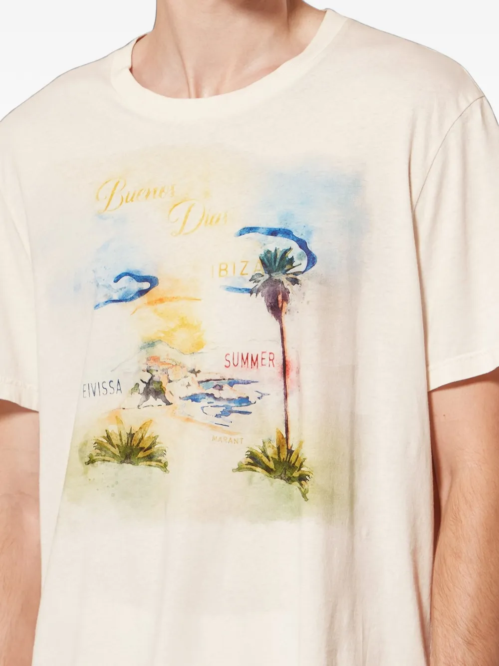 MARANT Honore T-shirt met grafische print Beige