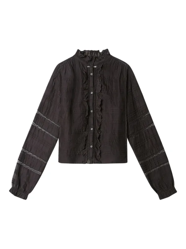 Marant Étoile Peline Ruffled Shirt in Black