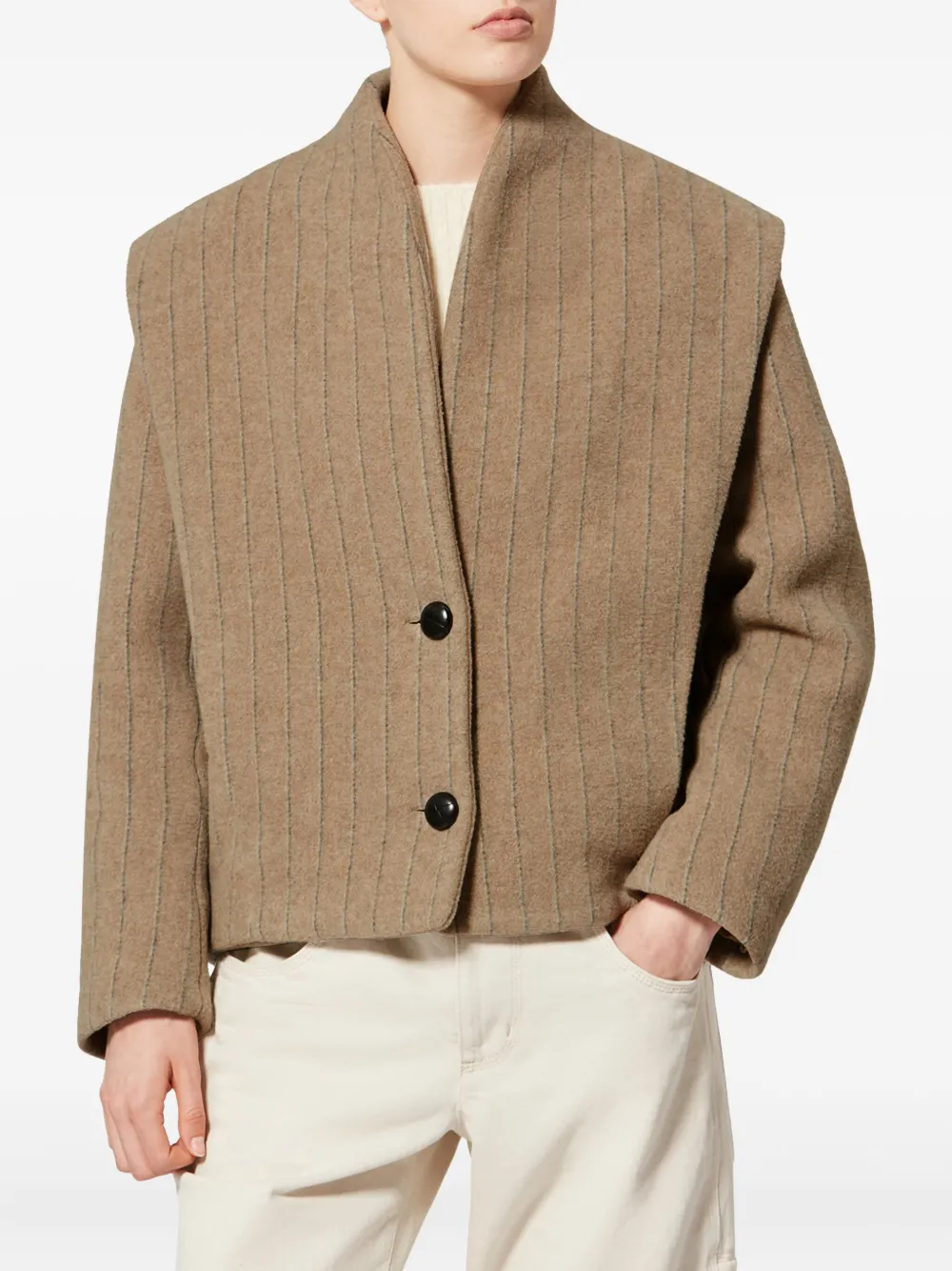 Isabel Marant Dyogo Striped Jacket In Brown