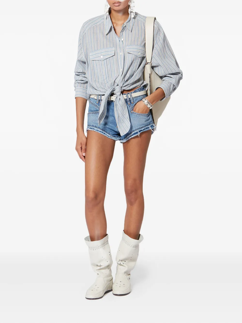 ISABEL MARANT Eneidala frayed shorts | Mini Shorts | Image 2