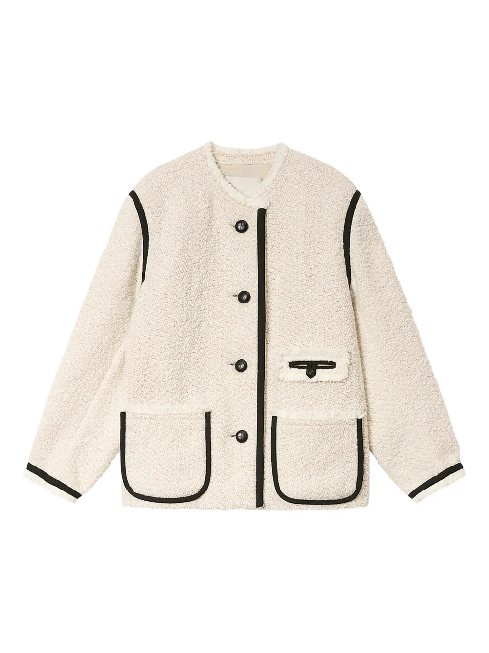 Isabel Marant Maylin Button Trim Jacket In Neutral