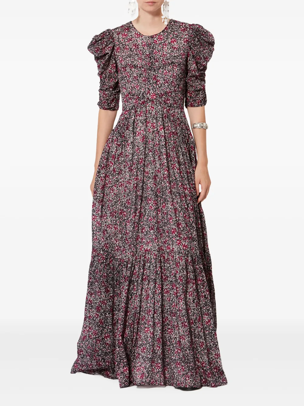 MARANT ÉTOILE Sichellia maxi-jurk met pofmouwen - Zwart