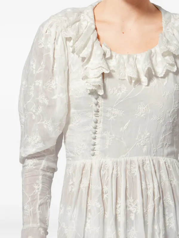 isabel marant silk ruffle dress Isabel Marant, Zoen floral cotton and silk maxi dress, Women, White, M, Dresses