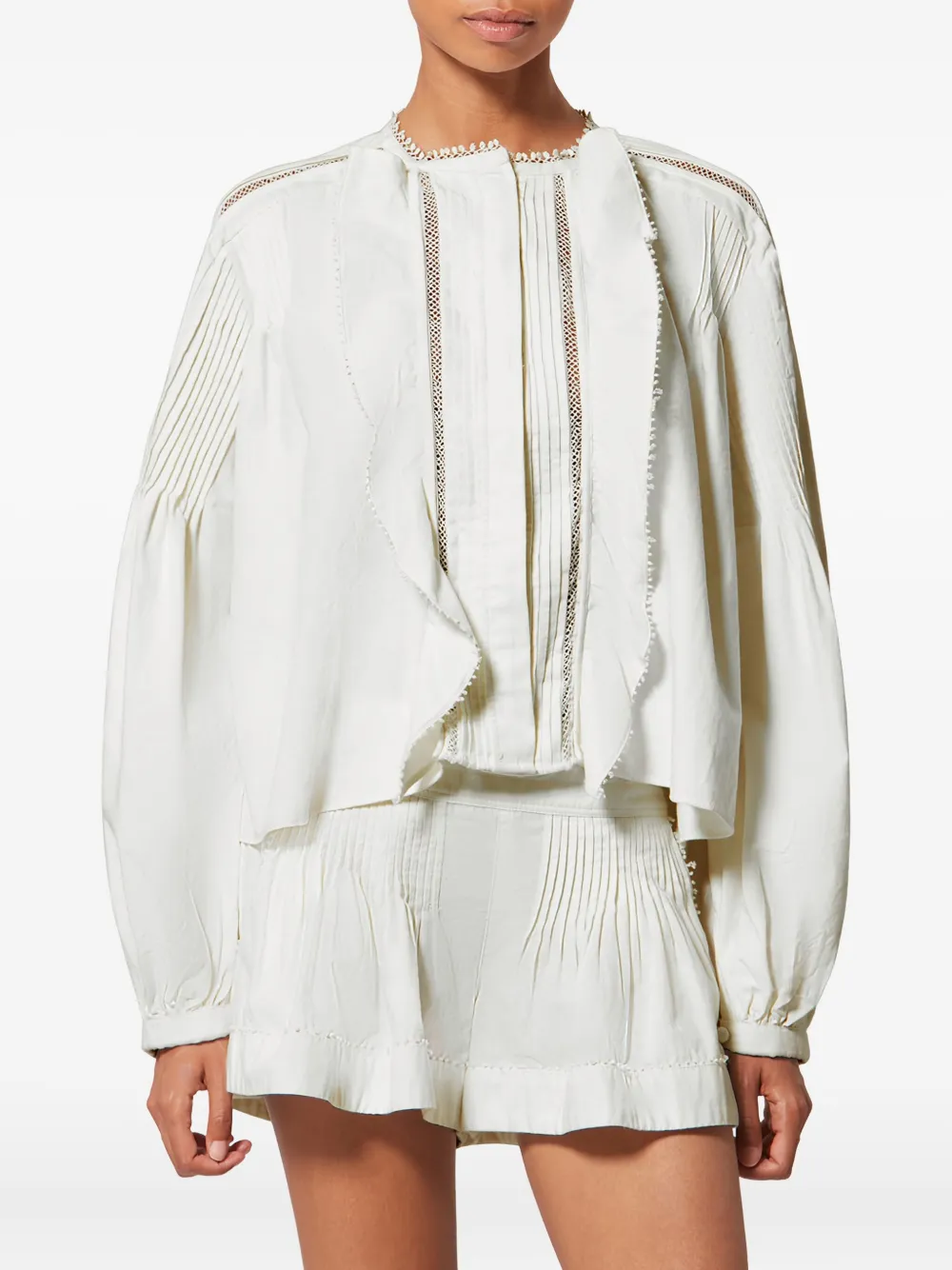 Isabel Marant Cubraly Ruffled Lace Shirt In White