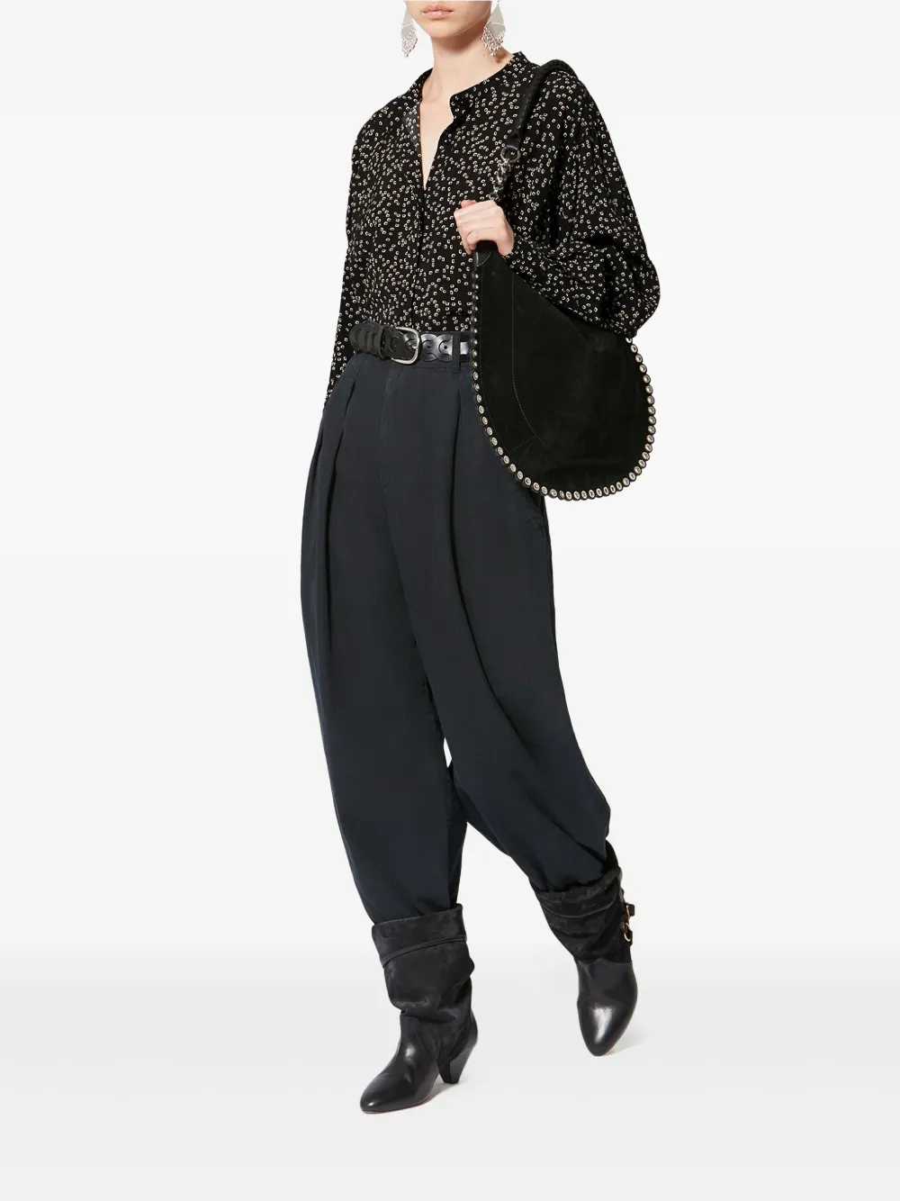 MARANT ÉTOILE Catchell blouse met print - Zwart