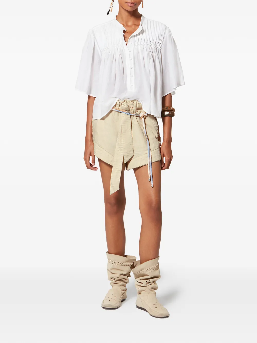  Marant étoile Birva Tie-waist Shorts - Neutrals 