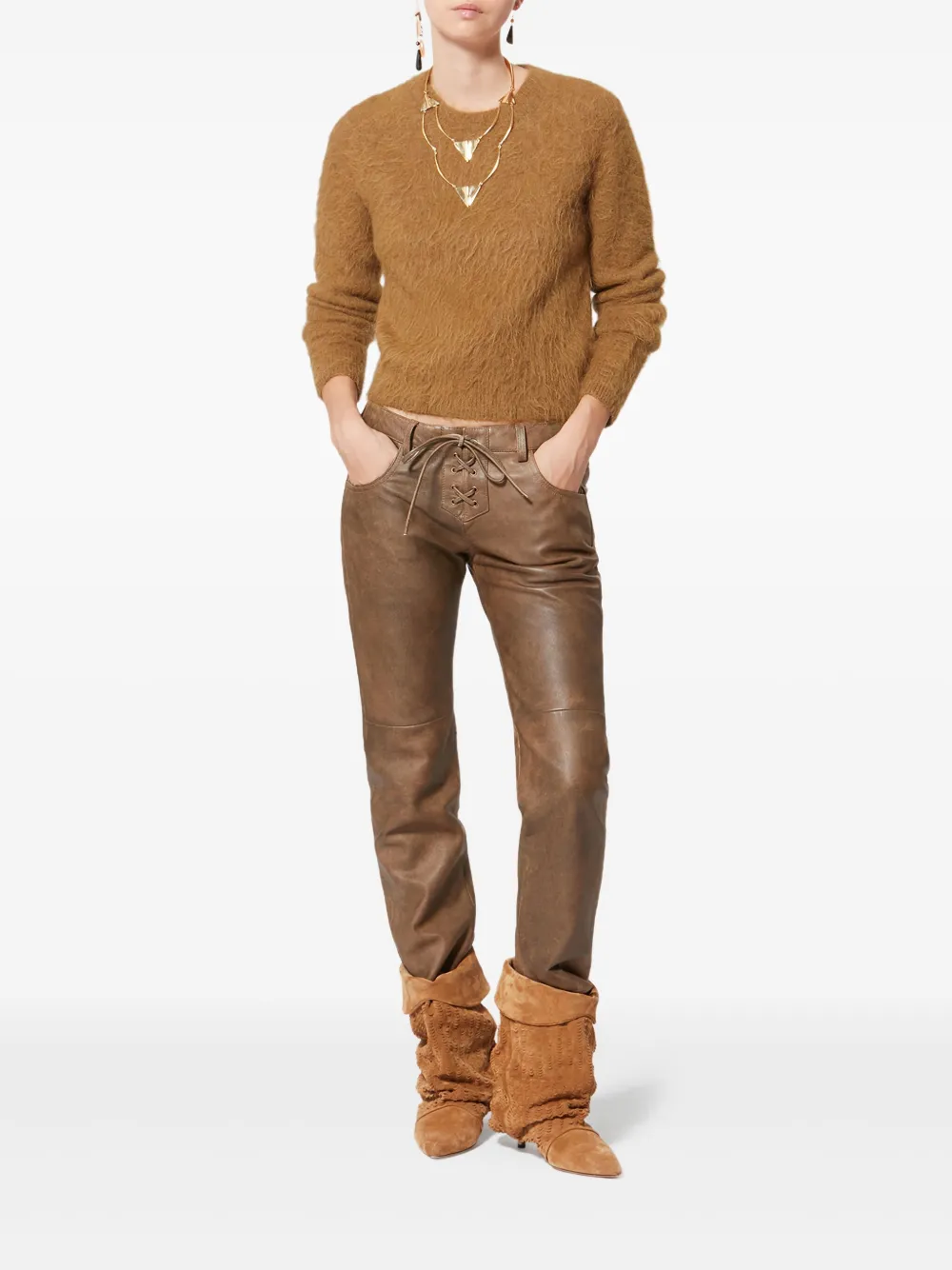 Isabel Marant Hermine Alpaca Blend Sweater In Brown