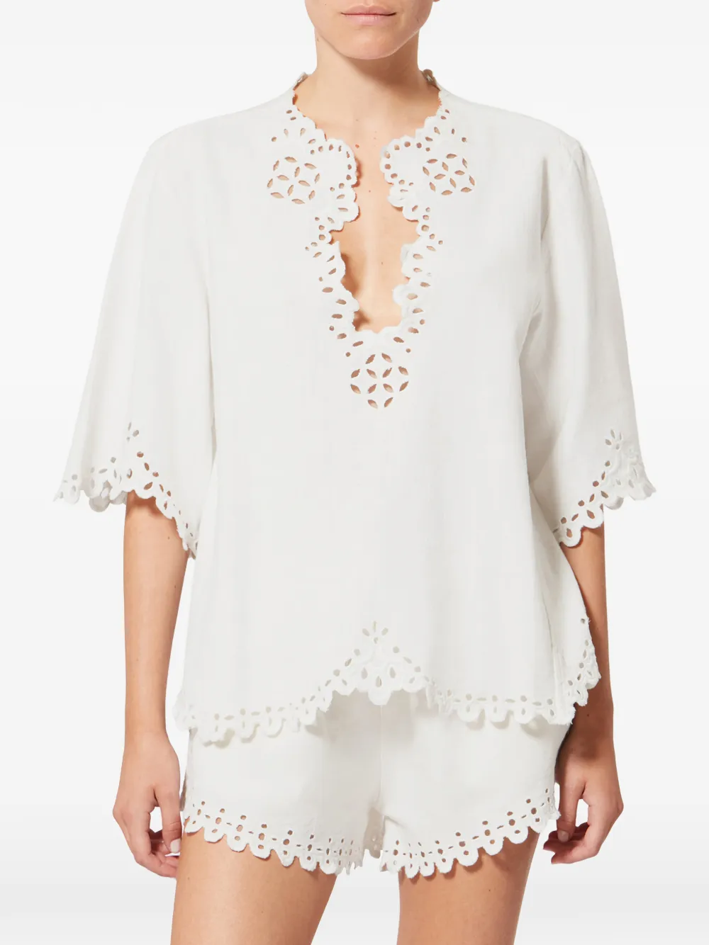  Marant étoile Shana Laser-cut Top - White 