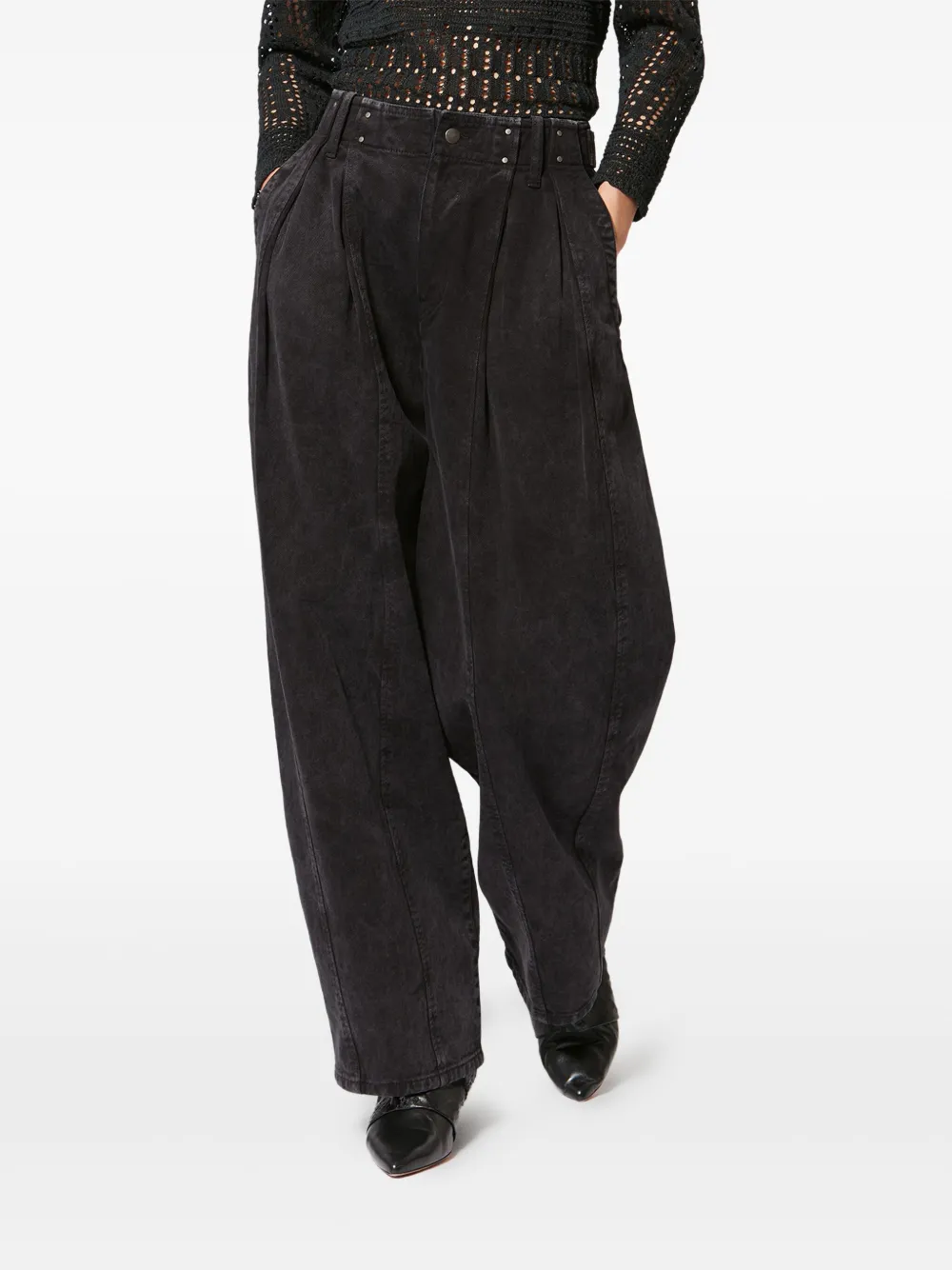 ISABEL MARANT x Ireme straight broek met studs Zwart