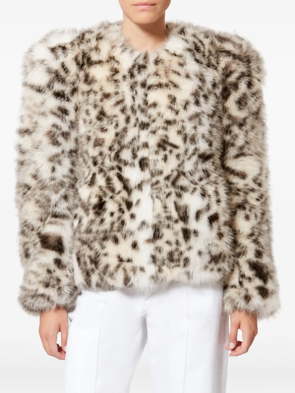 Isabel Marant Bahria Animal-pattern Jacket In Gray