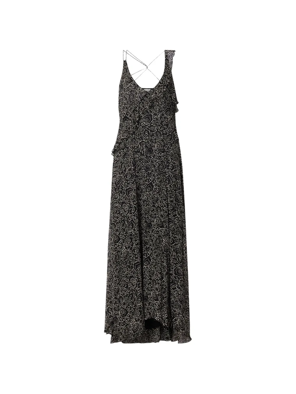 MARANT ÉTOILE Abito lungo Luxie con motivo geometrico - Nero