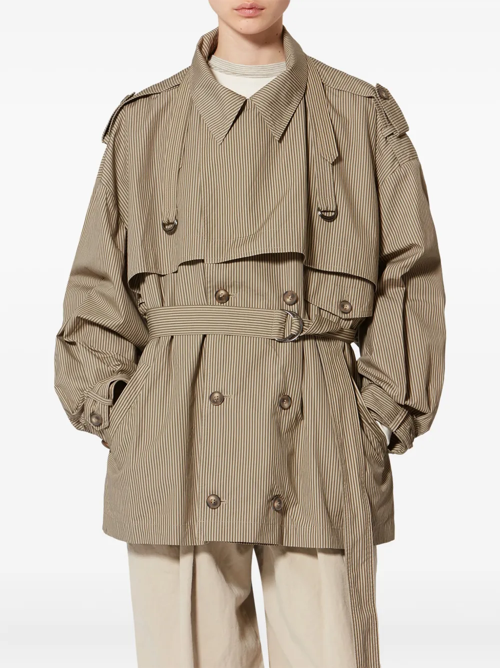  Marant étoile Claya Striped-pattern Jacket - Neutrals 