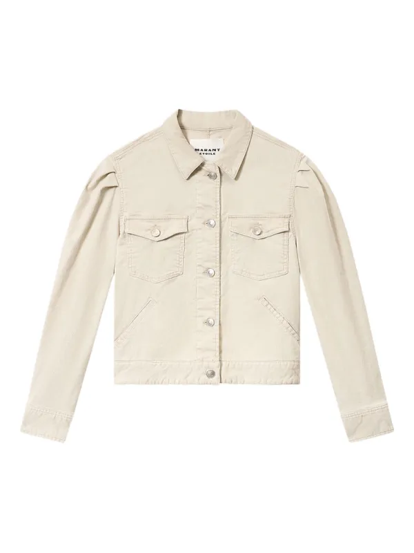 Marant Étoile Bolineav Puffed-sleeve Pocket Jacket in Neutrals
