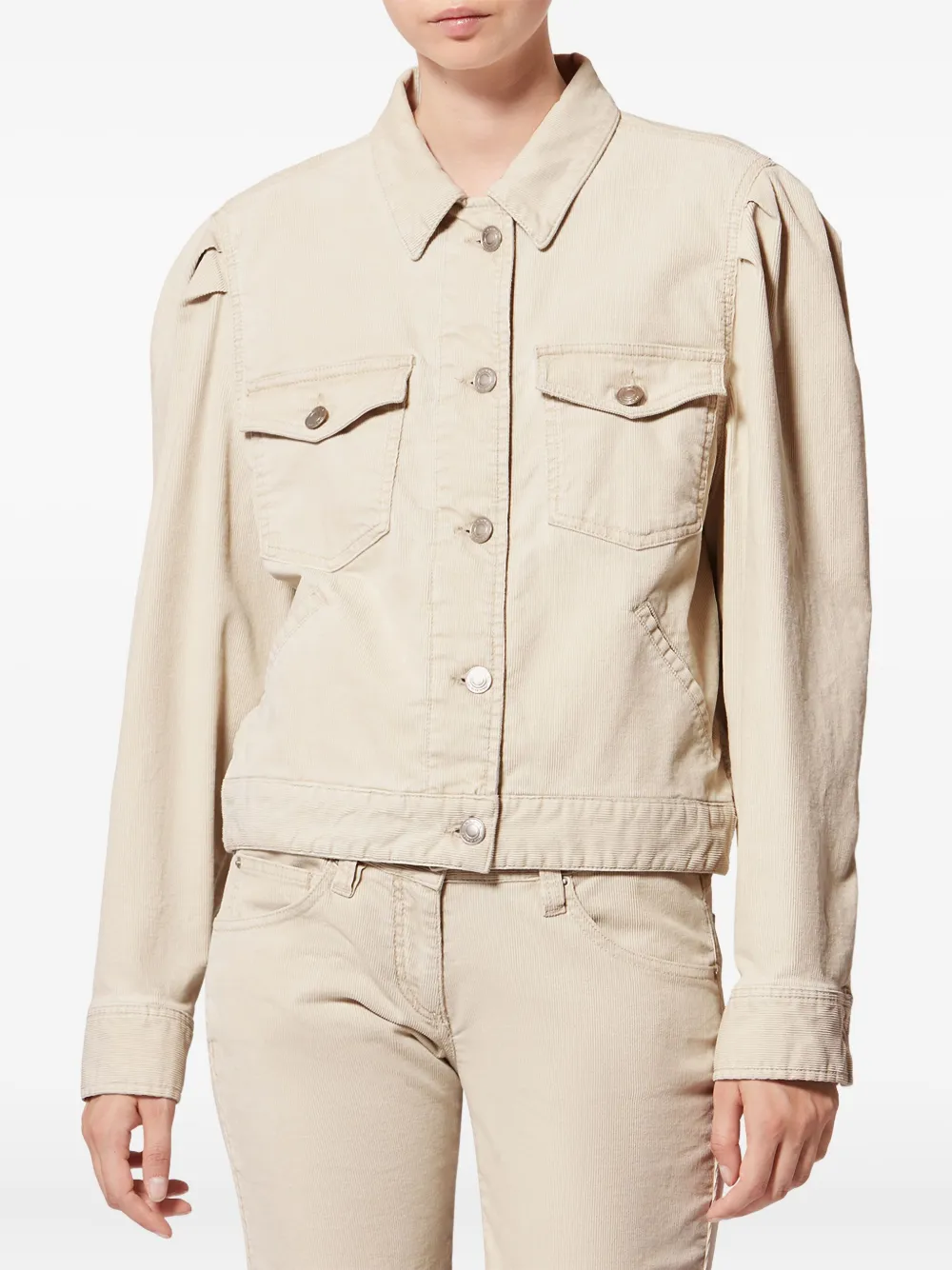  Marant étoile Bolineav Puffed-sleeve Pocket Jacket - Neutrals 