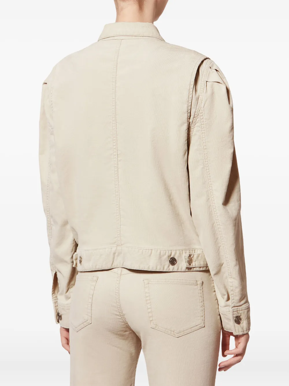 MARANT ÉTOILE Bolineav Puffed-sleeve Pocket Jacket in Neutrals, view 4