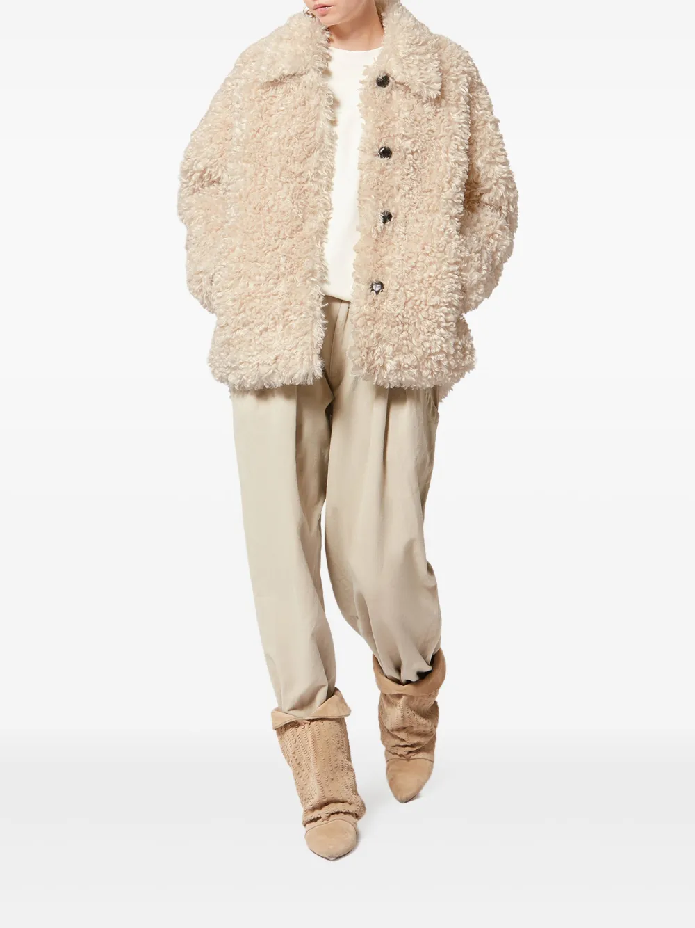 Isabel Marant Étoile Tarvey Buttoned Jacket In Neutral