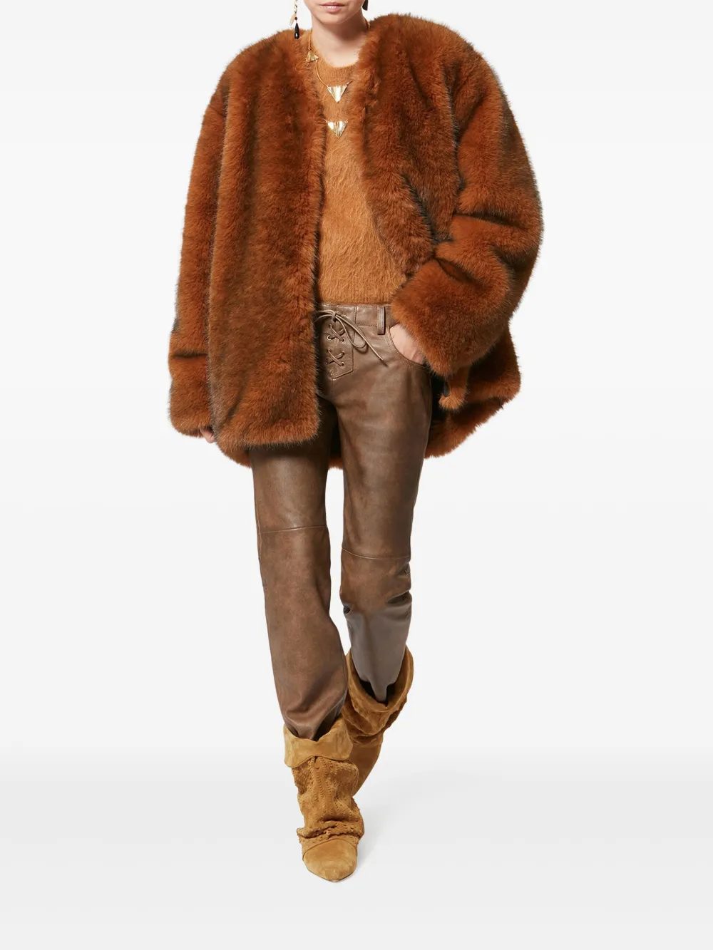 ISABEL MARANT 45 mm Edrik laarzen met reliëf Bruin