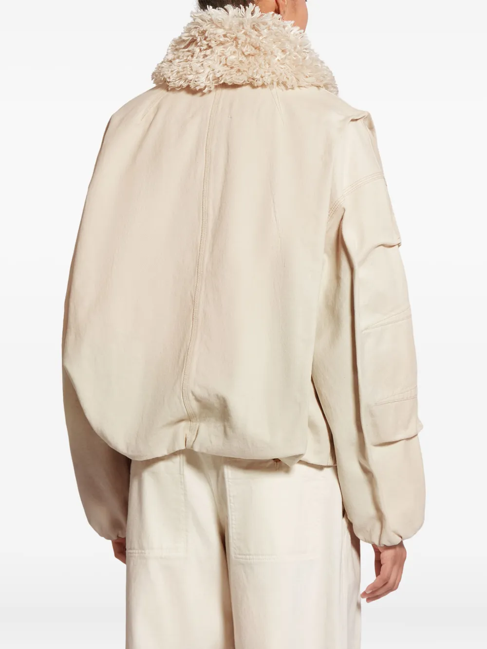 Isabel Marant Charone Fur-trim Jacket In Neutral
