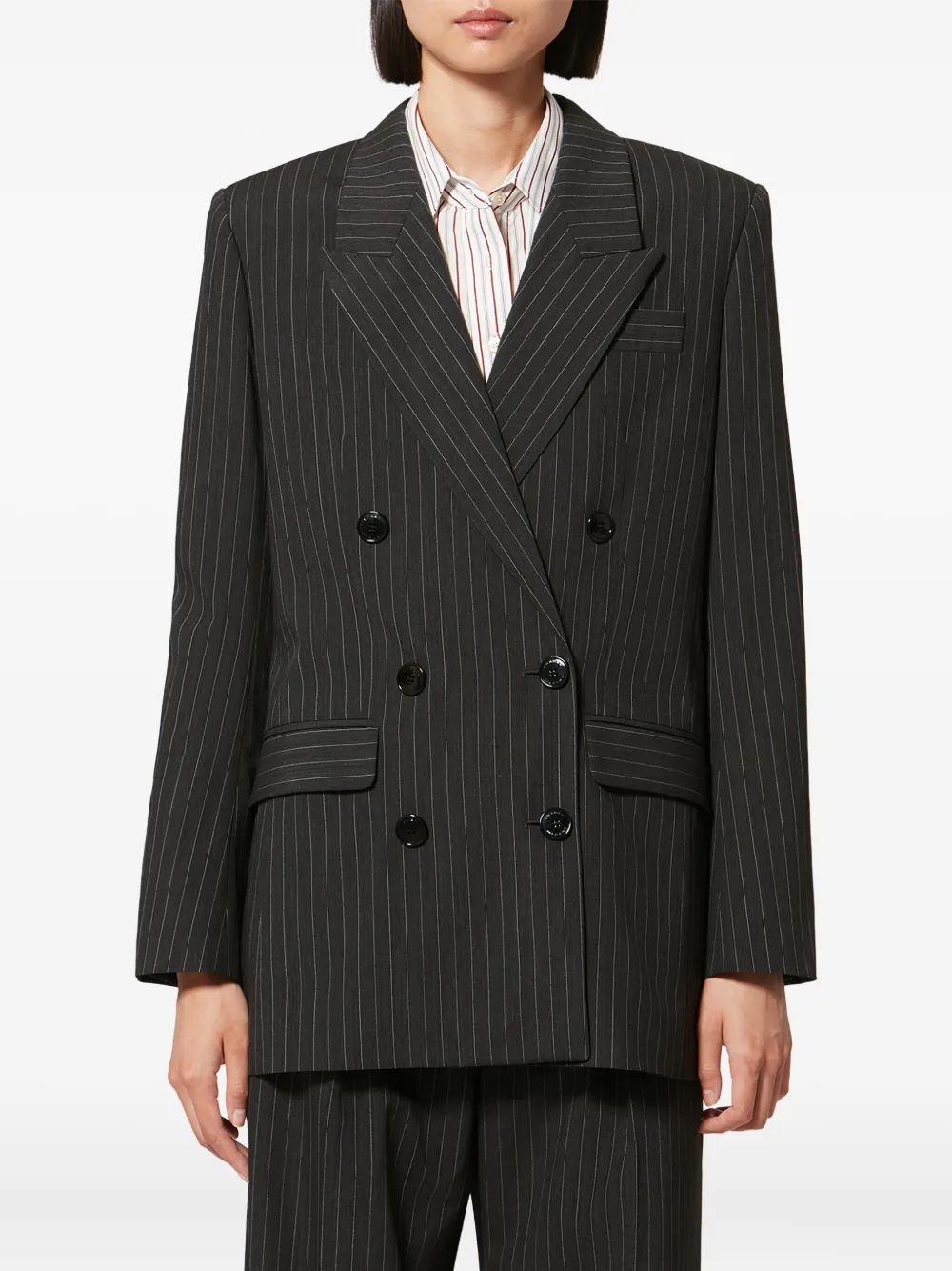  Isabel Marant Jevima Pinstripe Double-breasted Blazer - Grey 