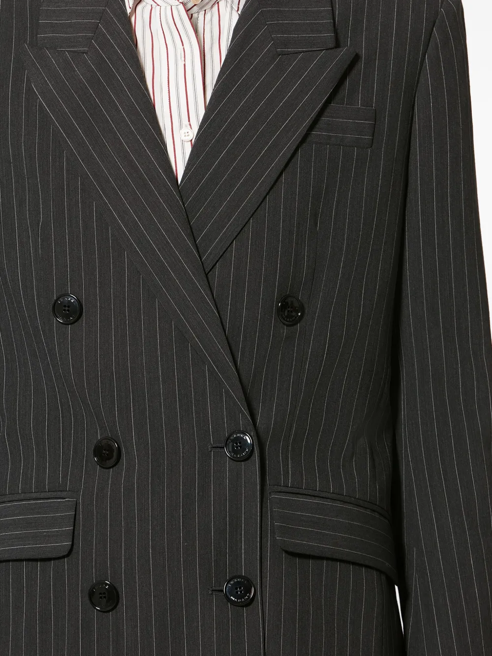 ISABEL MARANT Jevima blazer met dubbele rij knopen en krijtstreep Grijs