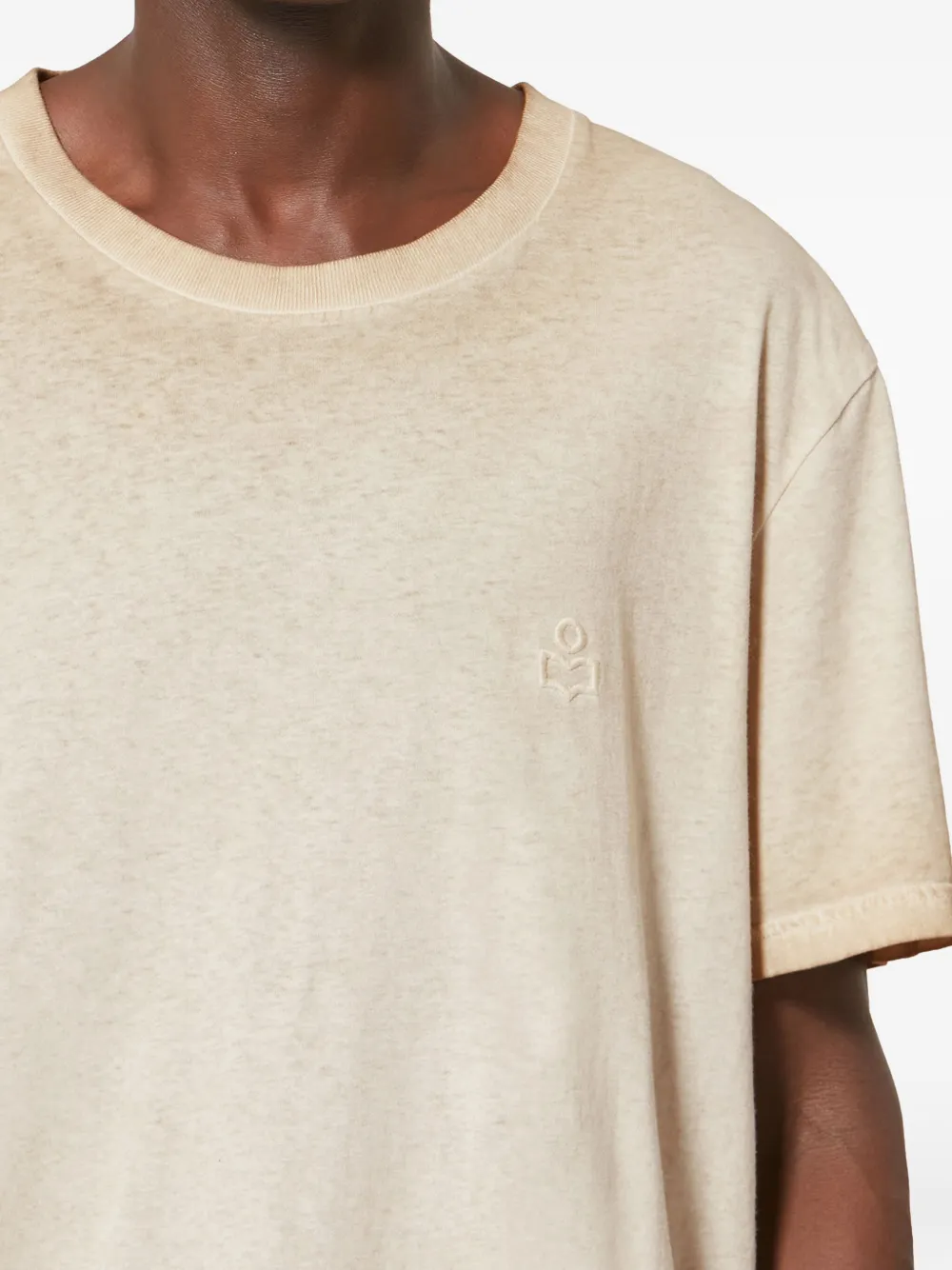 MARANT T-shirt met geborduurd logo Beige