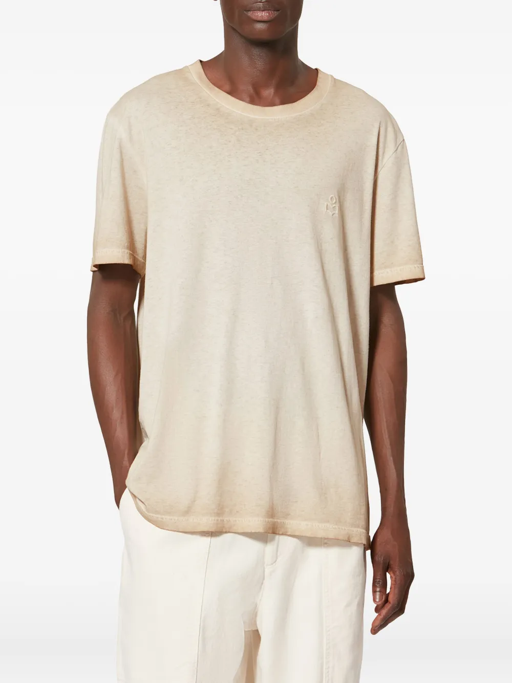 MARANT T-shirt met geborduurd logo Beige