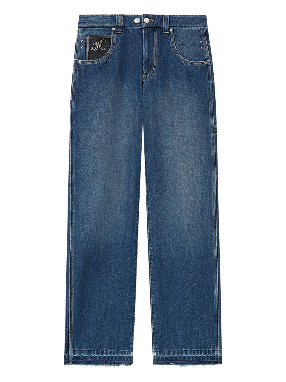 Isabel Marant Jeyda Embroidered Straight Jeans In Blue
