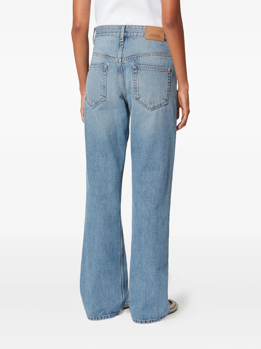 Isabel Marant Belvia Pocket Flared Jeans In Blue