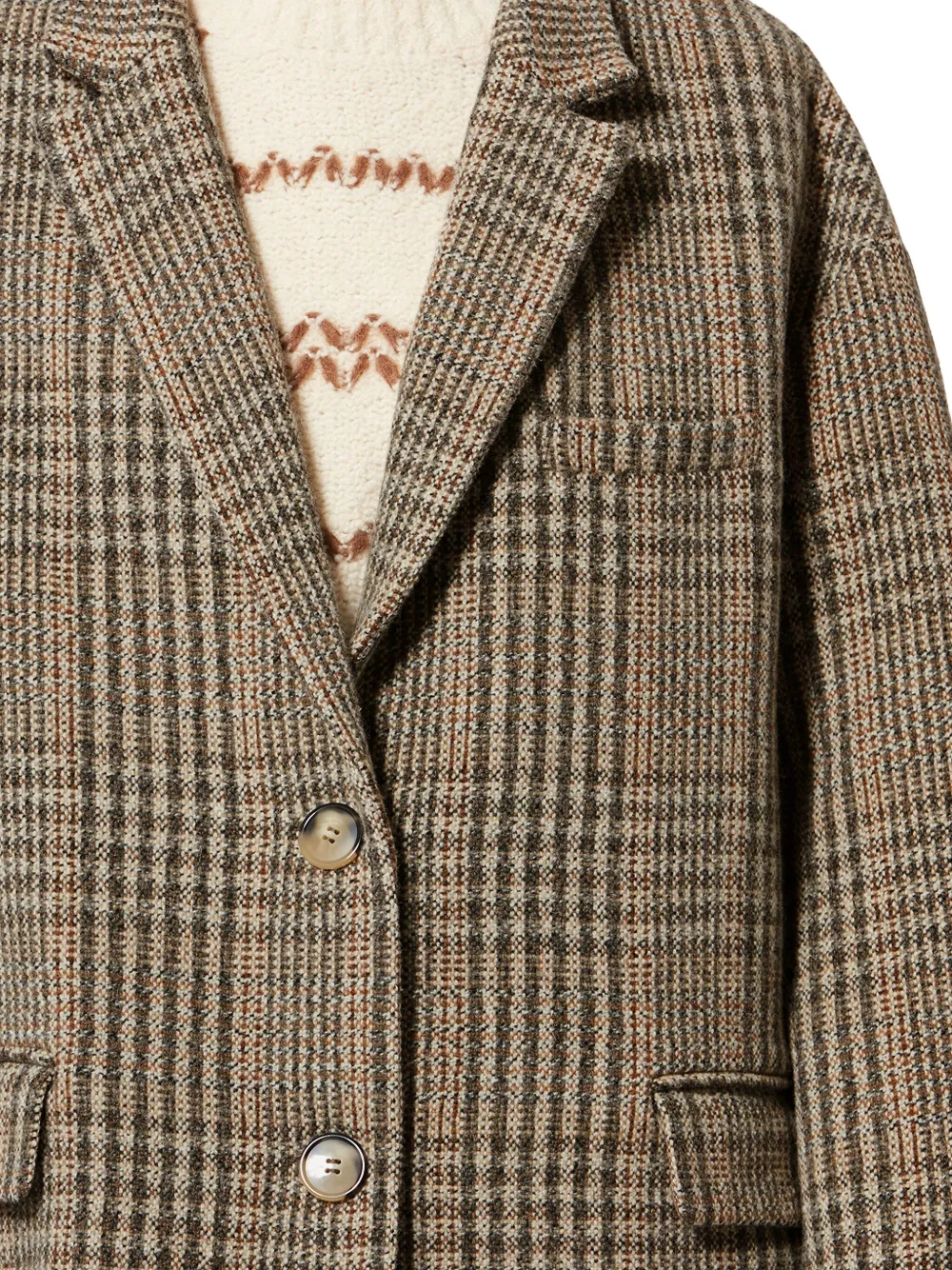 Isabel Marant Étoile Limiza Check Button Coat In Brown