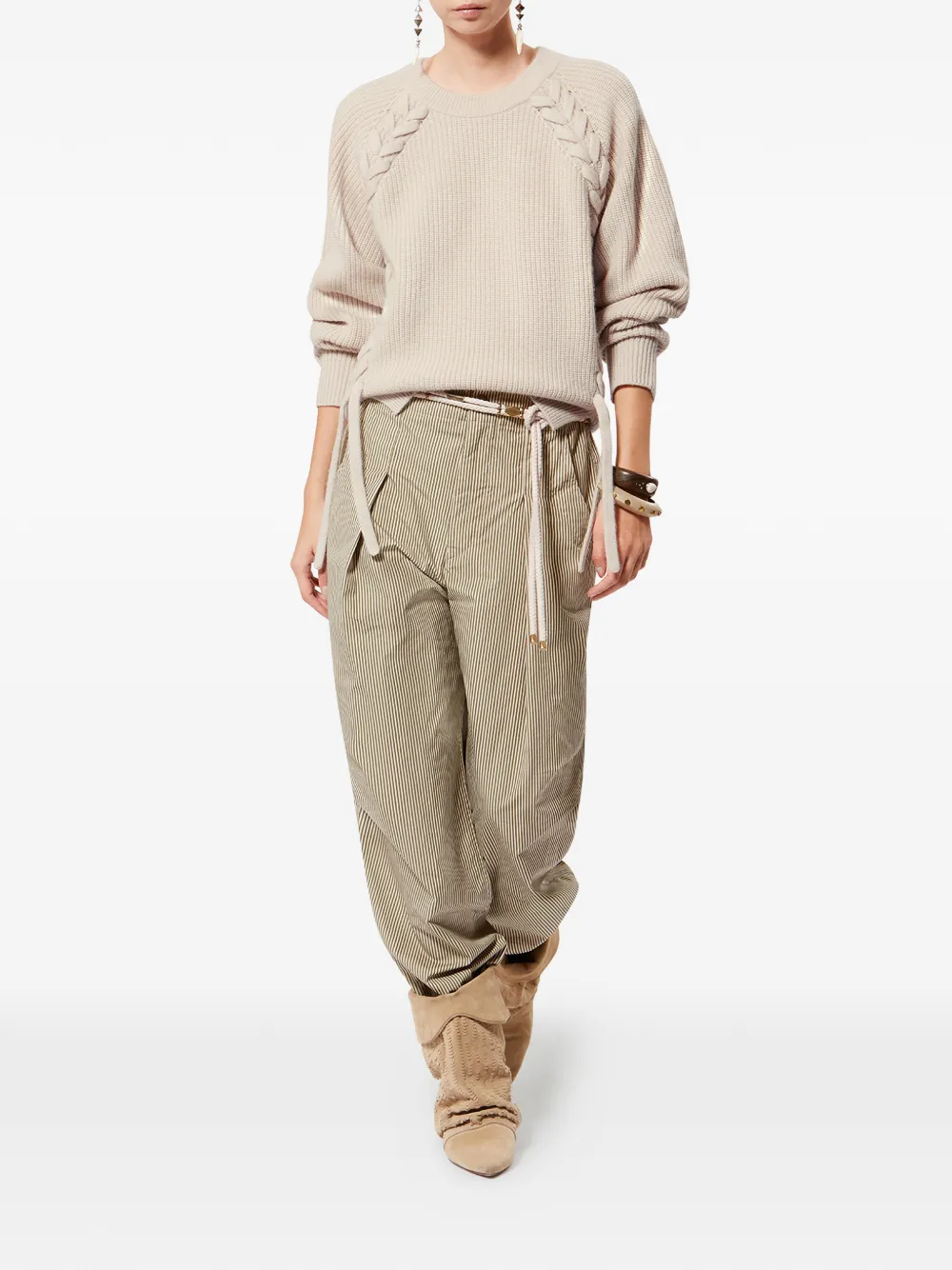  Isabel Marant Tulliam Braided-detail Sweater - Neutrals 