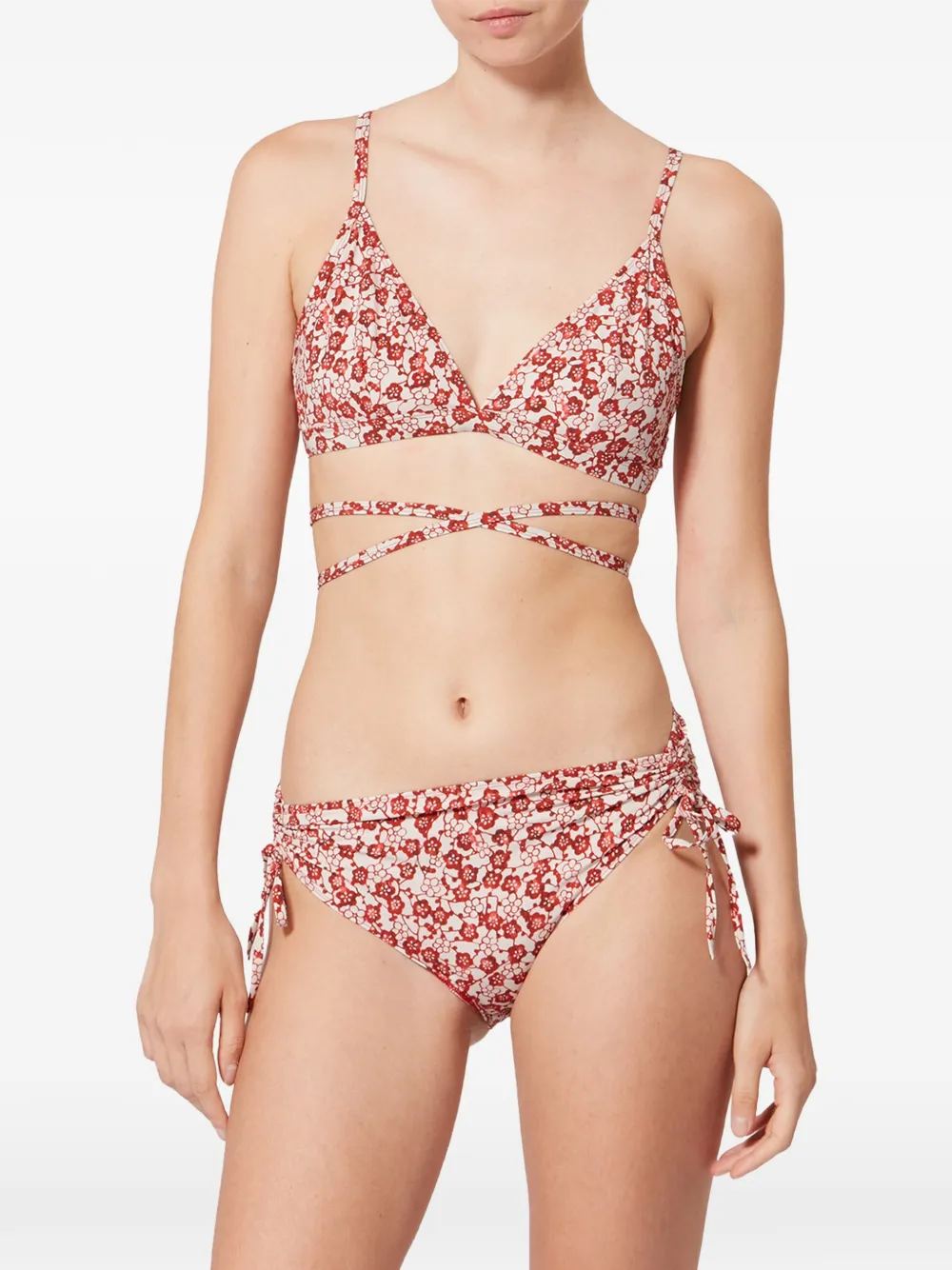  Isabel Marant Solange Floral-print Bikini Top - Red 