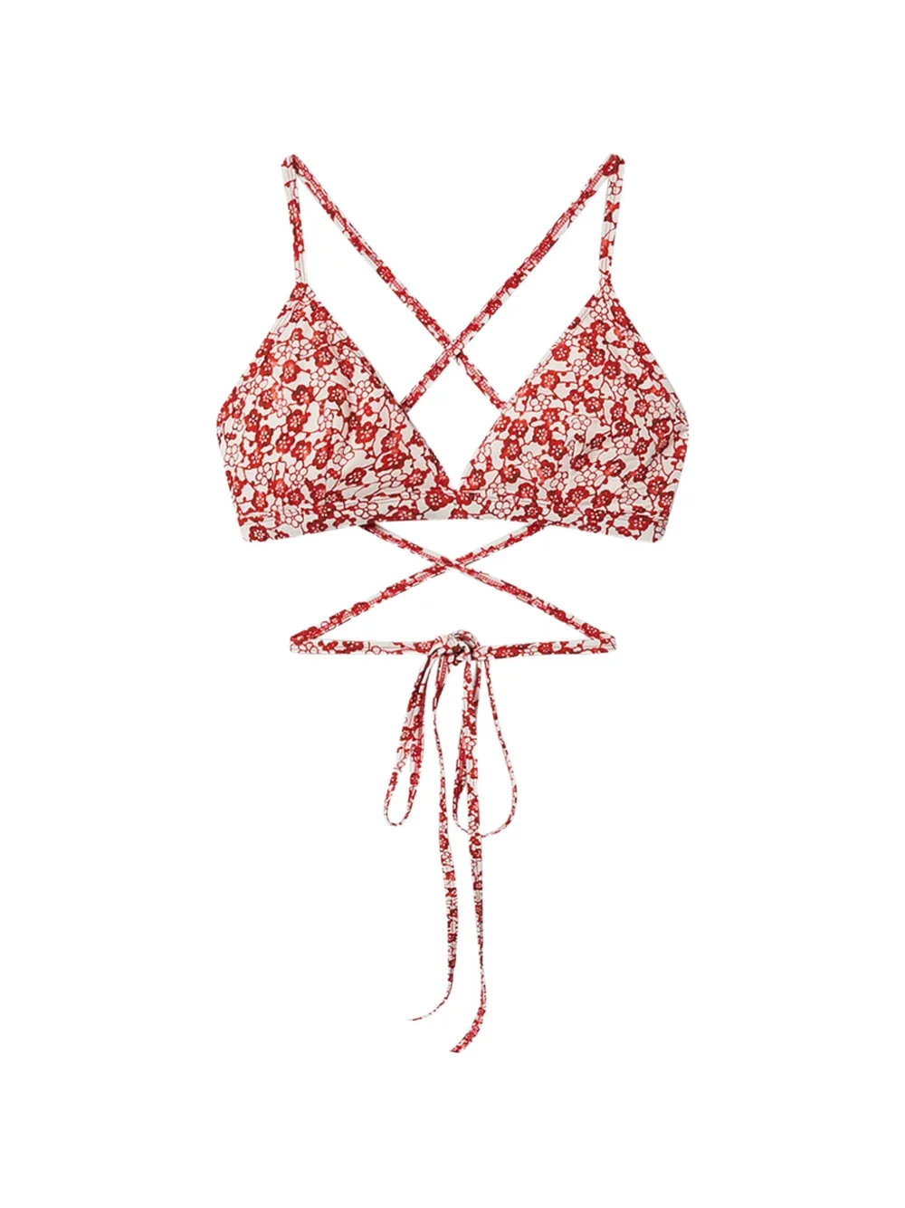ISABEL MARANT Solange floral-print bikini top - Rosso