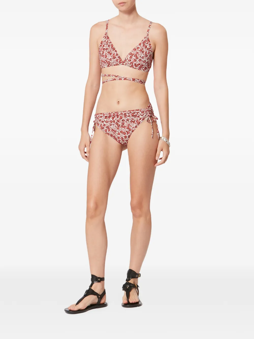  Isabel Marant Solange Floral-print Bikini Top - Red 