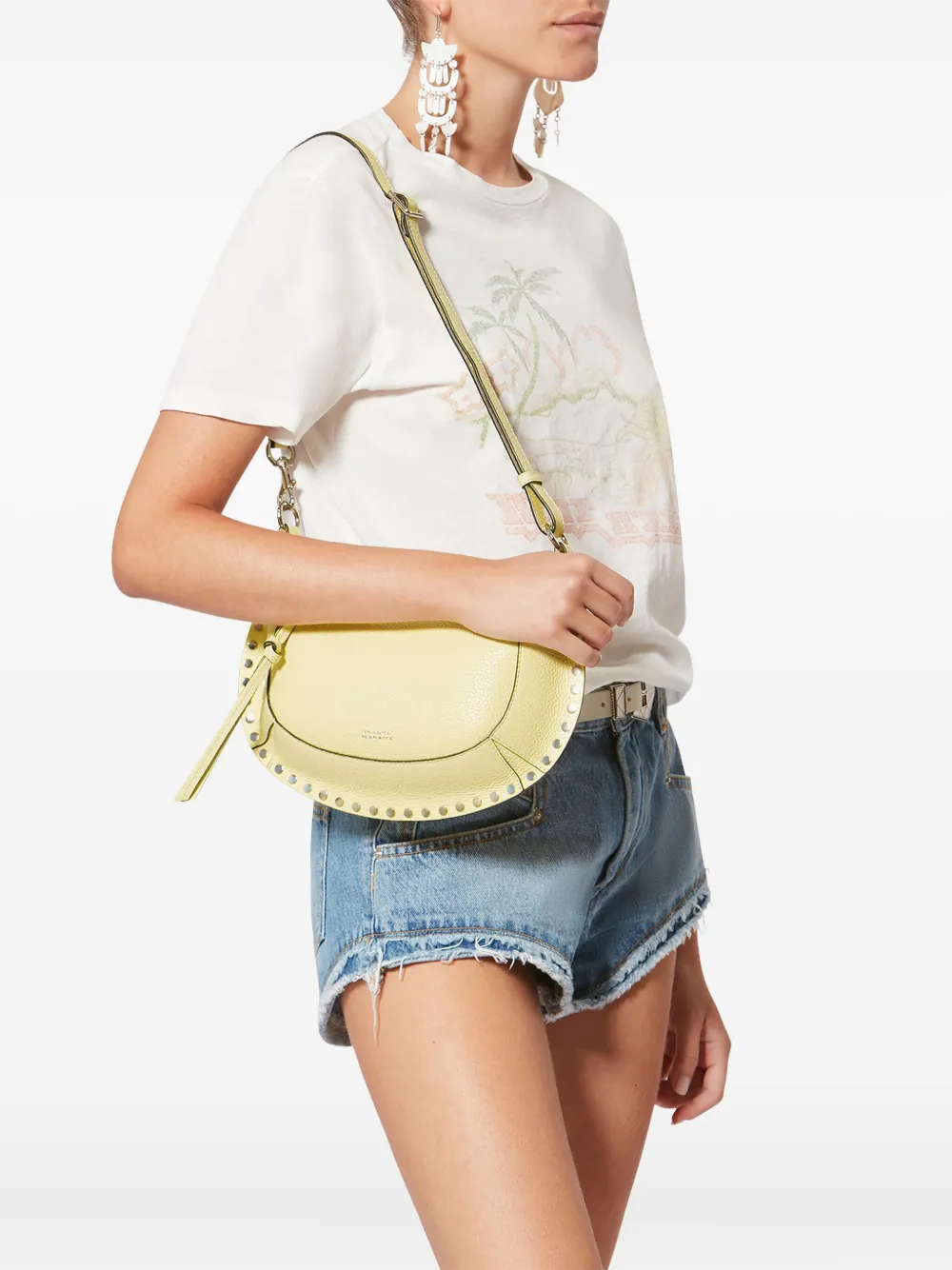 ISABEL MARANT Oskan Moon leren schoudertas - Geel