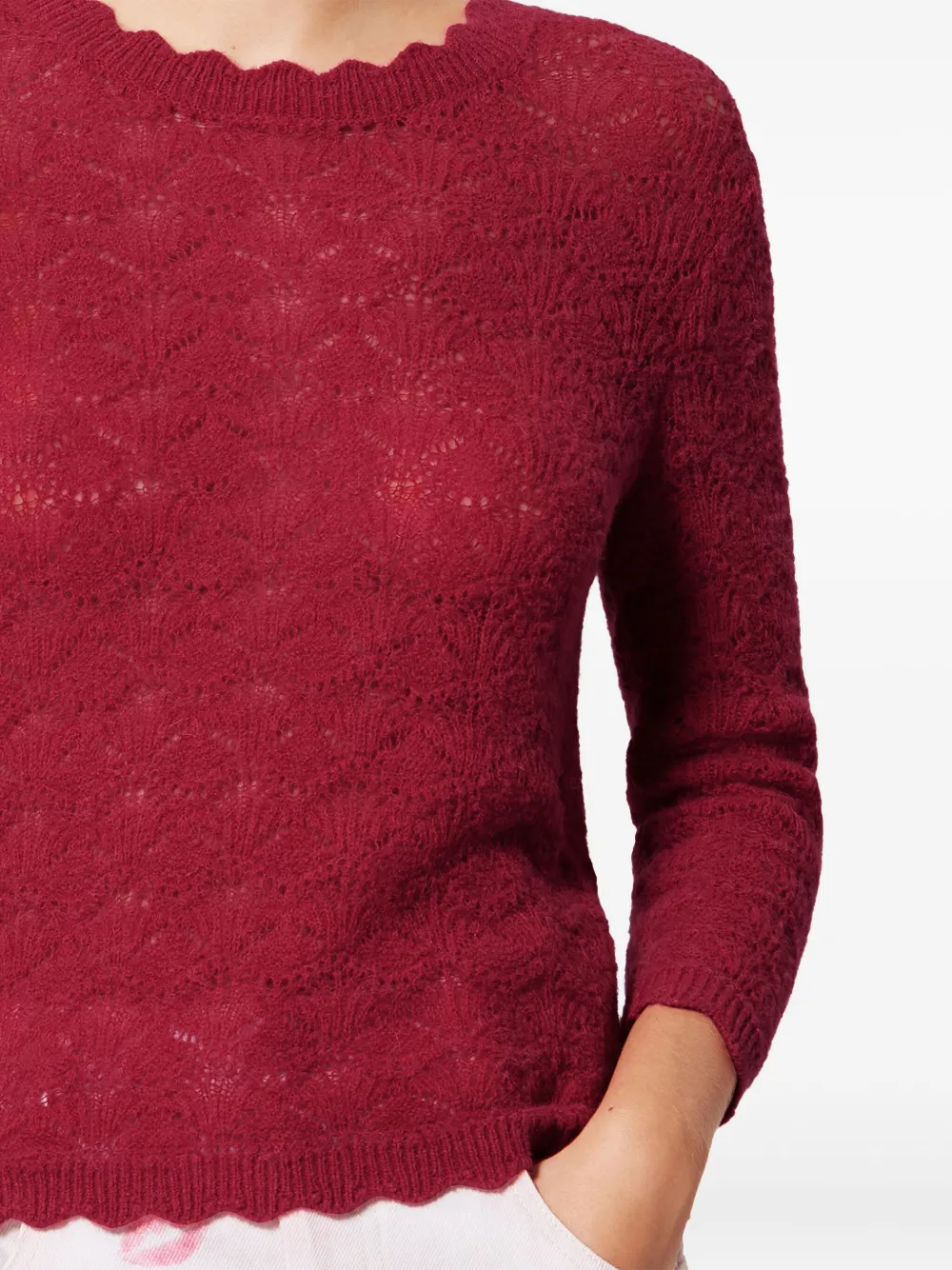 Leonette Scalloped Pullover