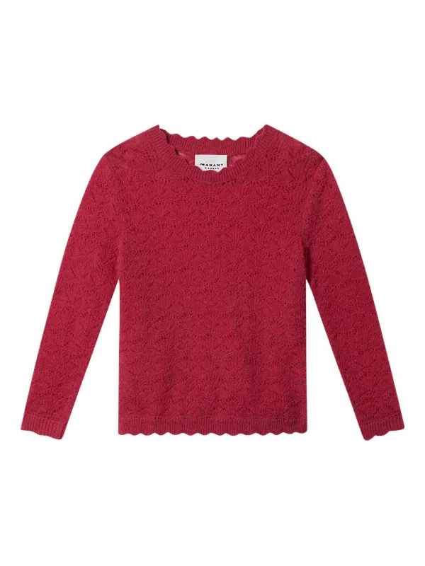 Marant Étoile Leonette Scalloped Pullover in Pink