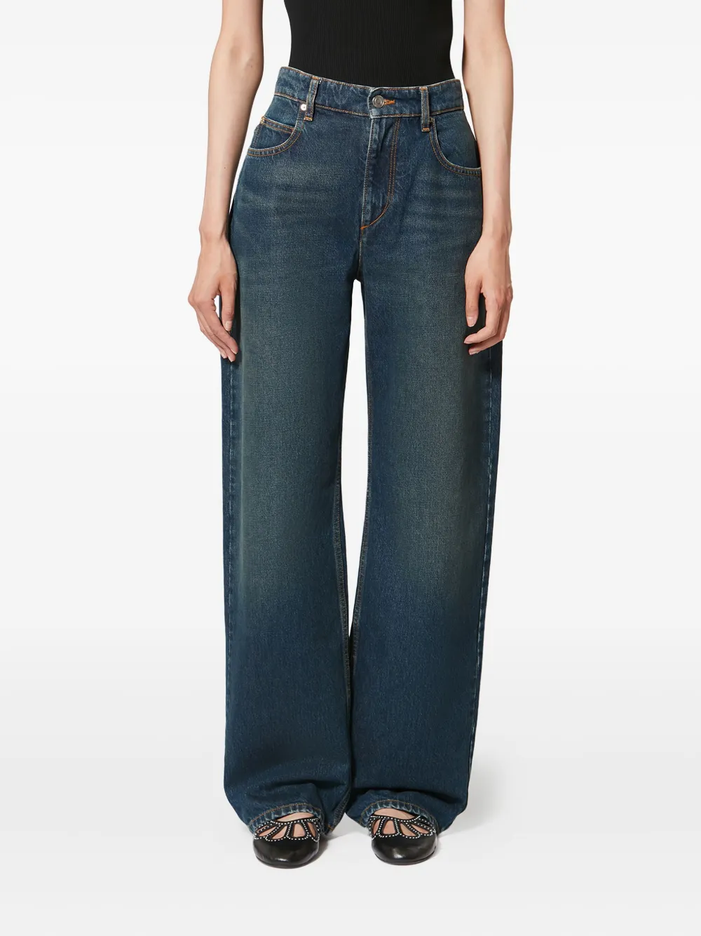 Isabel Marant Dromie Pocket Jeans In Multi