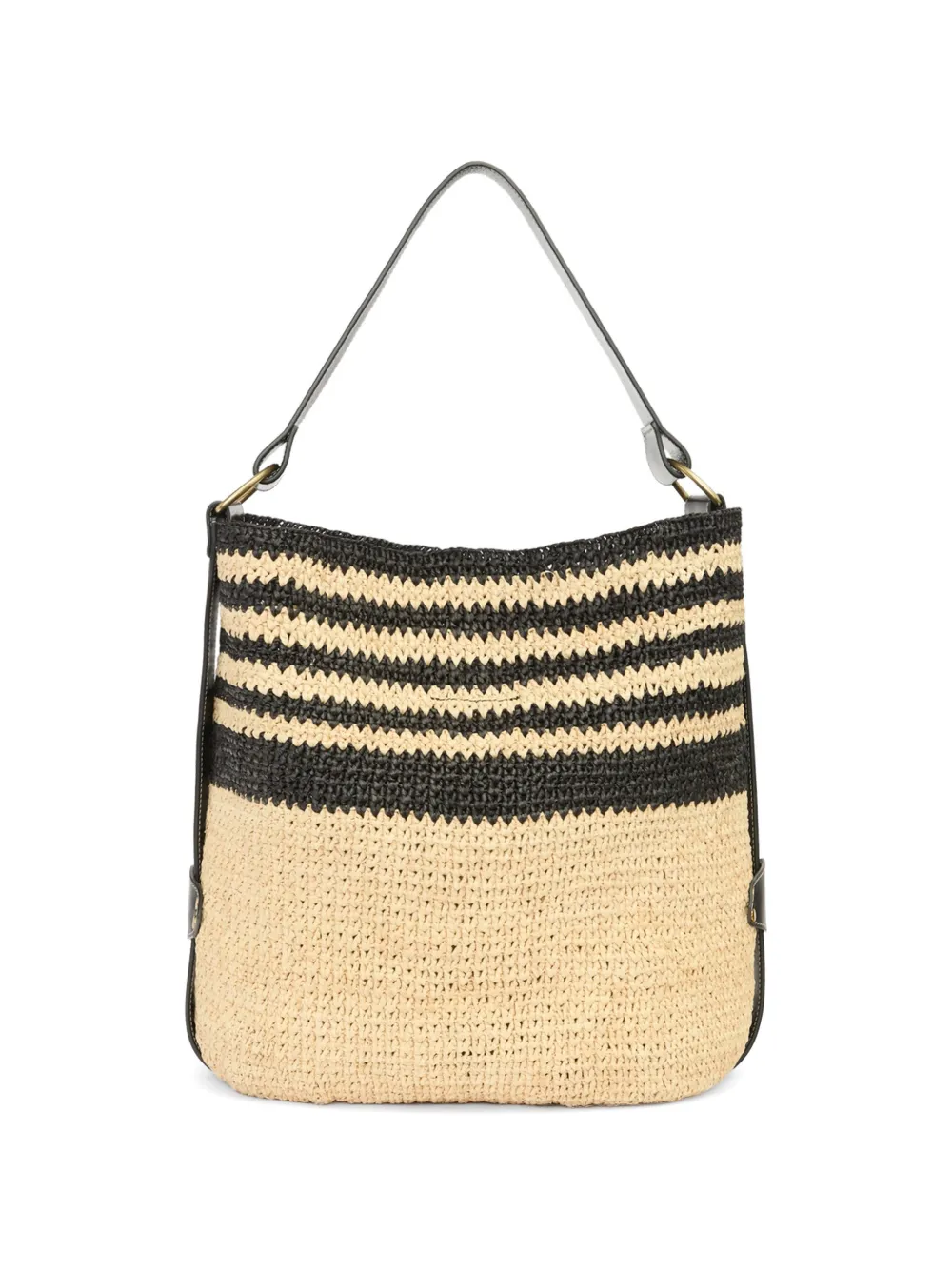 ISABEL MARANT Bayia raffia schoudertas Beige